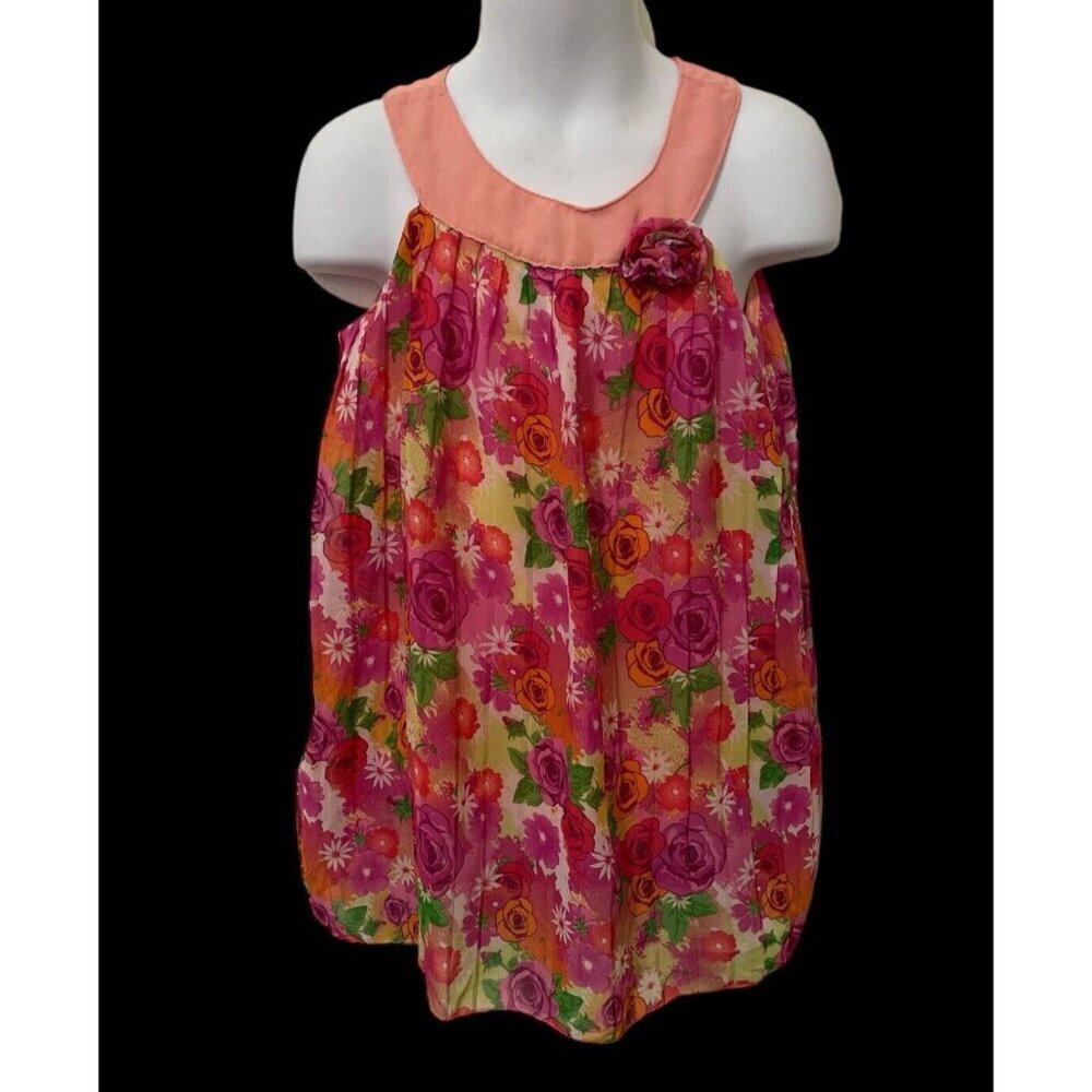 Healthtex Girls Floral Pleated Dress Size 3T Pink Lined - Picture 4 of 12